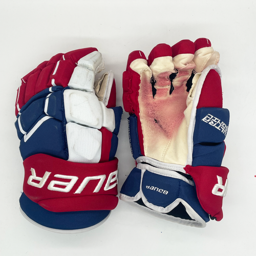 Used Bauer Supreme Ultrasonic Gloves 14" Pro Stock - Montreal Canadiens