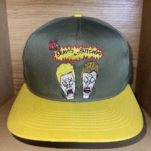 Vintage 90s Beavis And Butthead MTV Cartoon Snapback Hat Cap 1993 NEW OLD STOCK