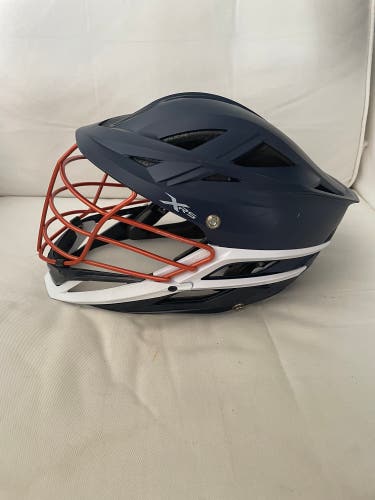 Cascade XRS Lacrosse helmet - Matte Navy Blue and Orange Facemask ($350 Retail)