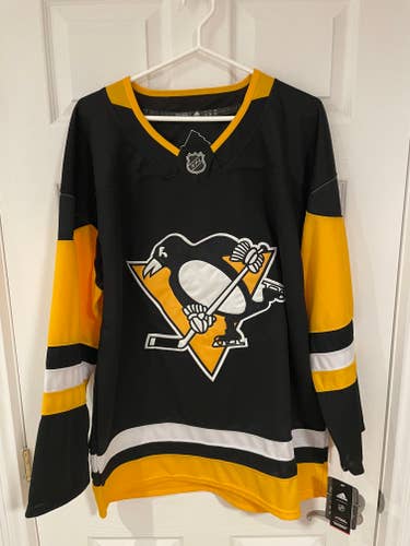 Brand New Pittsburgh Penguins Adidas Authentic Blank Black Home Jersey