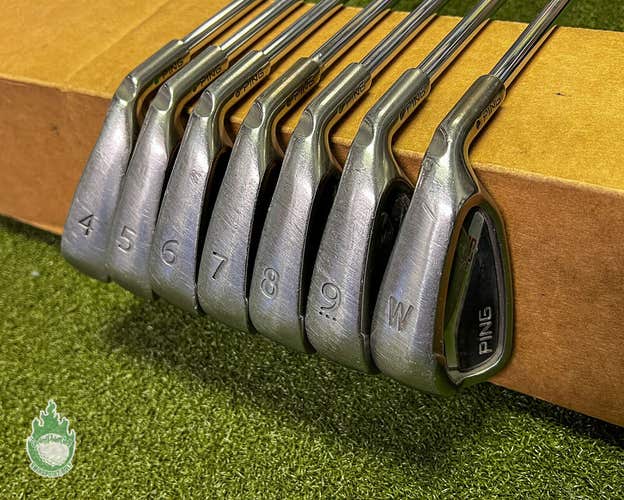 Used RH Ping Green Dot G25 Irons 4-PW/CFS Stiff Flex Steel Golf Club Set
