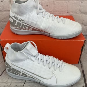 Nike AT8135 100 JR Superfly 7 Academy IC Youth Soccer Shoes White Chrome US 2Y