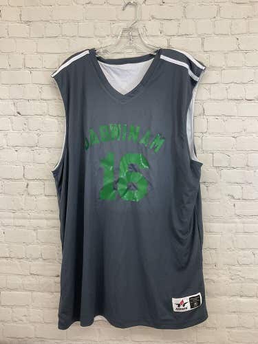 Alleson Athletic Adult Mens Jabwinam Gray Green Athletic Sleeveless Jersey New