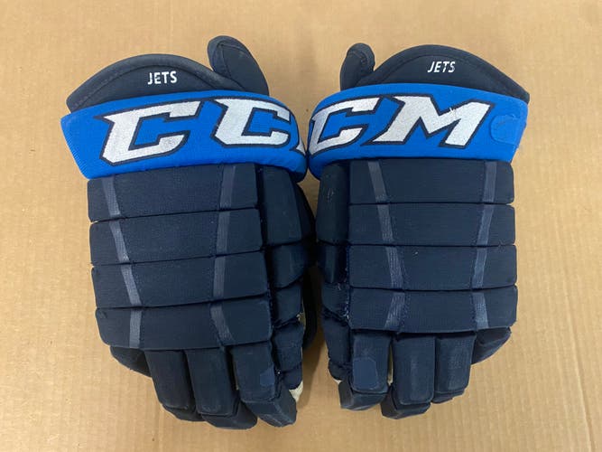 CCM HG97 Pro Stock Hockey Gloves 15” Navy Blue JETS 3531