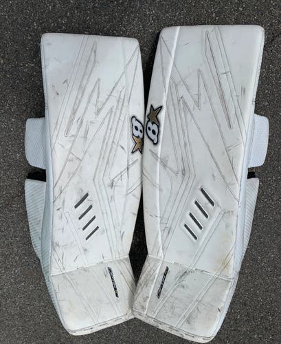 White Used 36" Senior Brian's Optik X2 Goalie Leg Pads