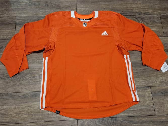 MiC Authentic Adidas PrimeGreen Blank Orange NHL Practice Jersey Size 56