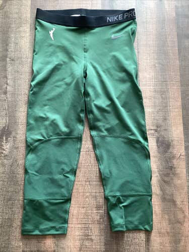 Nike WNBA Authentics Compression Pants Women’s Green Logos L CW4601-323