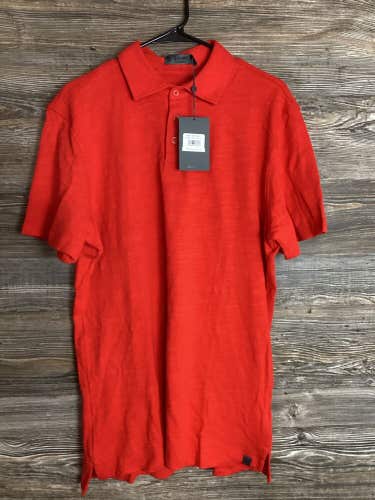 $110 G/FORE Polo Shirt Mens XL Red Solid Polo Logo Polyester Golf