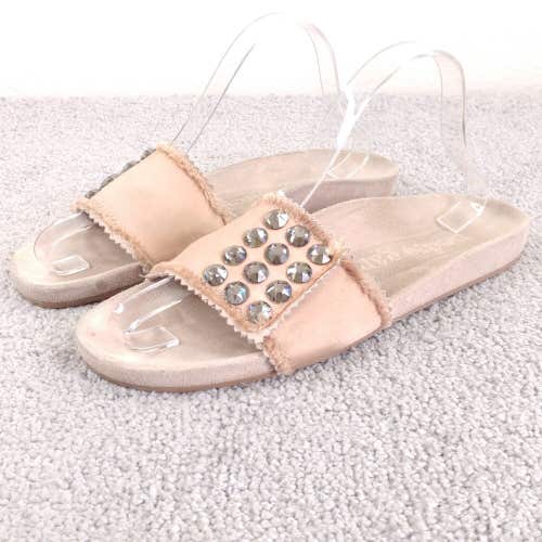 Pedro Garcia Arabela Crystal Slide Sandal Womens 9 Shoes Pink Slip On Rhinestone