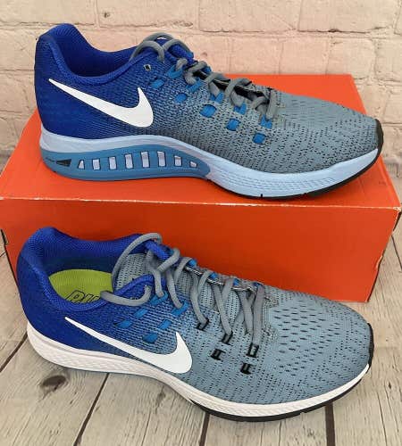 Nike 806580 404 Air Zoom Structure 19 Men's Running Shoes Blue Grey White US 9