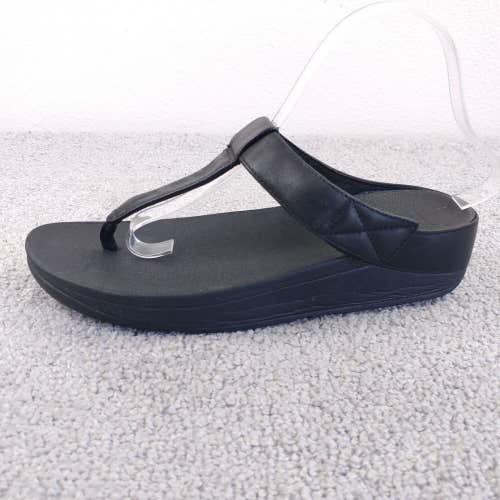 FitFlop Mina Thong Flip Flop Sandals Womens Size 9 Comfort Shoes Black