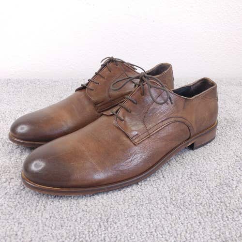 GH Bass Dress Shoes Mens 46 EU Derby Oxfords Lace Up Brown Leather Made It Italy