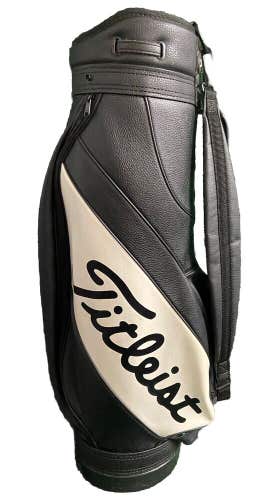 Titleist Golf Cart Bag Black & White Single Strap 3-Way 2 Pockets Nice Condition