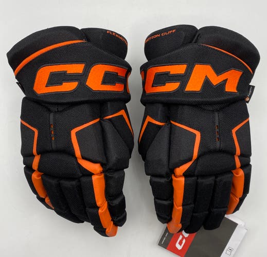 NEW CCM Tacks AS-V Gloves, Black/Orange, 14"