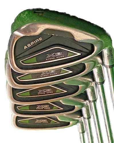 Aspire Golf X3 Speed Zone Iron Set 6-PW Stiff Steel Factory Grips Men's RH Nice