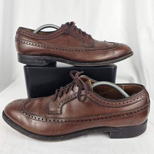 Alden 587 Brown Grain Longwing Wingtip Blucher Mens Oxford Shoes Size 10.5 AA/B