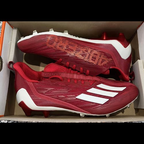 Size 9.5 Adidas Adizero 12 Football Cleats “Power Red/Cloud White” GW5058 NEW