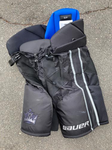 Black Used LA Kings Senior Small Bauer Custom Pro Hockey Pants