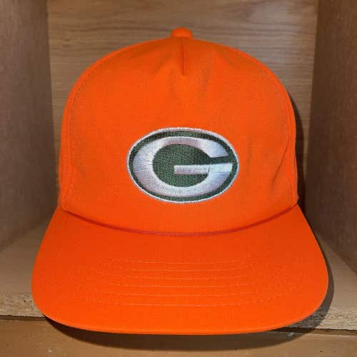 Vintage 90s Green Bay Packers Blaze Orange Snapback Hat Drew Pearson Rare Cap
