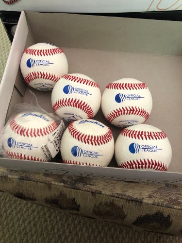 6 Pack New Baden Official League Premium Leather Baseballs