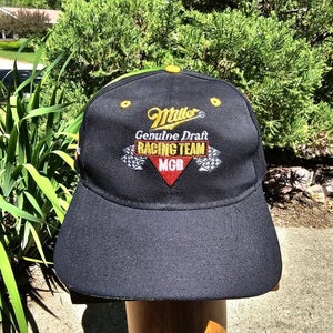Vintage Rusty Wallace Miller Genuine Draft Racing Team Blockhead Hat Snapback
