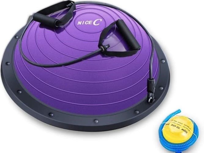 Nice C Balance Ball - Half Ball with Resistance Bands and Foot Pump