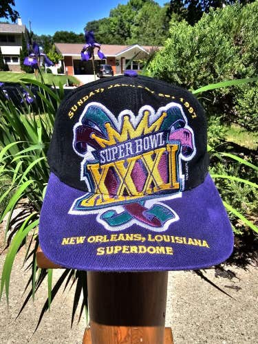Vintage Rare Super Bowl XXXI Monster Logo Big Logo NFL Sports Hat Cap Snapback