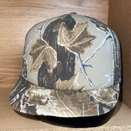 Vintage Realtree Camouflage Short Brim Snapback Hunting Hat Cap Made In The USA