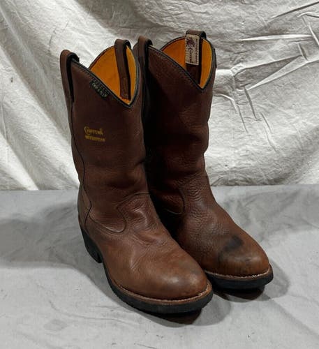 Chippewa 72143 CHIP-A-TEX Waterproof Brown Leather Vibram Sole Boots US 10.5