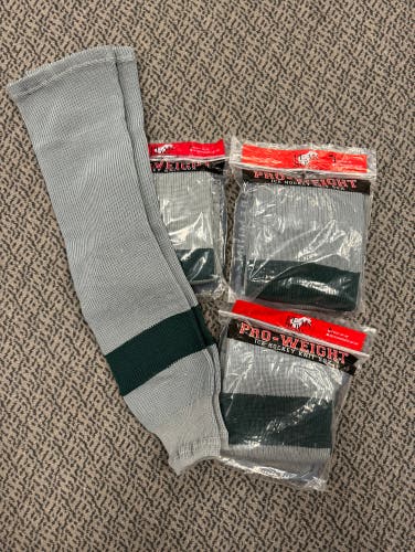 4-Pack Pear Sox Adult Grey/Forest Green Hockey Socks