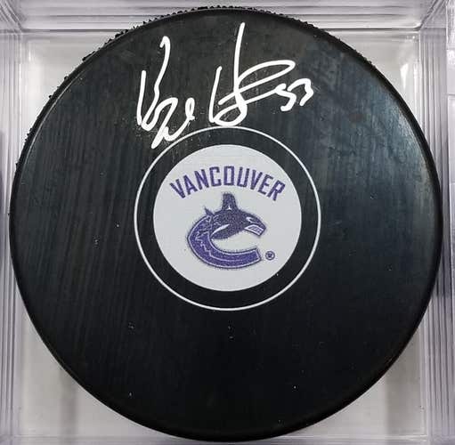 BO HORVAT Autographed Vancouver Canucks NHL Hockey Puck Signed Fanatics COA
