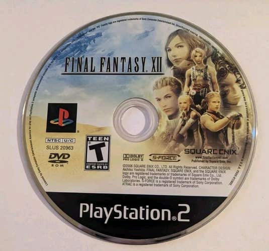 Final Fantasy XII (Sony PlayStation 2, 2006) PS2 DISC ONLY - Square Enix 2006