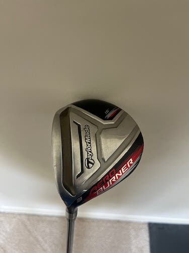 Used Men's TaylorMade AeroBurner Left Hand 3 wood Stiff Flex graphite shaft