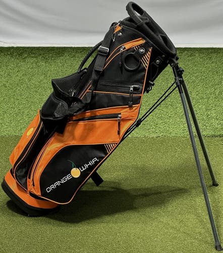 Orange Whip Stand Carry Double Golf Bag w/ Double Straps Black/Orange MINT!