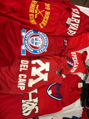 9-Used Hockey Jerseys -Red Adult