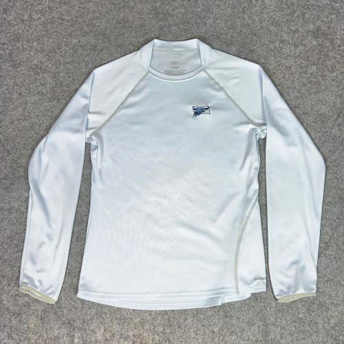 Patagonia Women Shirt Large White Lightweight Hiking Outdoor Thumb Hole Gorp Top