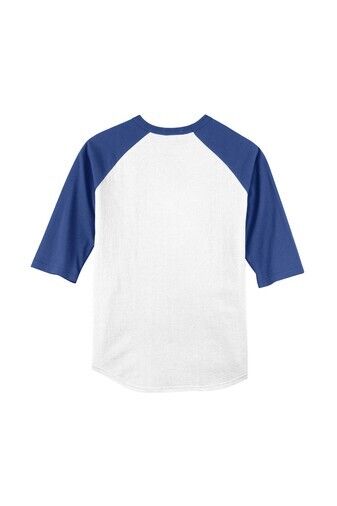 Sport Tek Adult Unisex Colorblock XL White Royal Blue Raglan Jersey Shirt New
