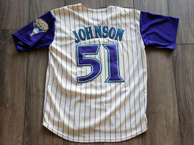 Arizona Diamondbacks Randy Johnson Alt Creme/Purple Jersey Size Large