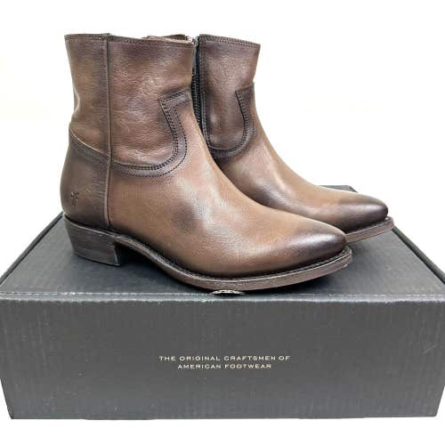 NEW Frye Women's Danielle Short Ankle Inside Zipper Boots Brown Size 6.5 B