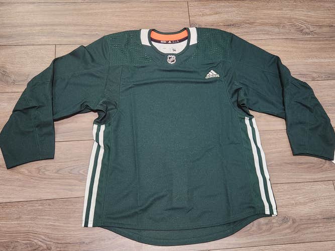 MiC Authentic Adidas PrimeGreen Blank Green NHL Practice Jersey Size 54