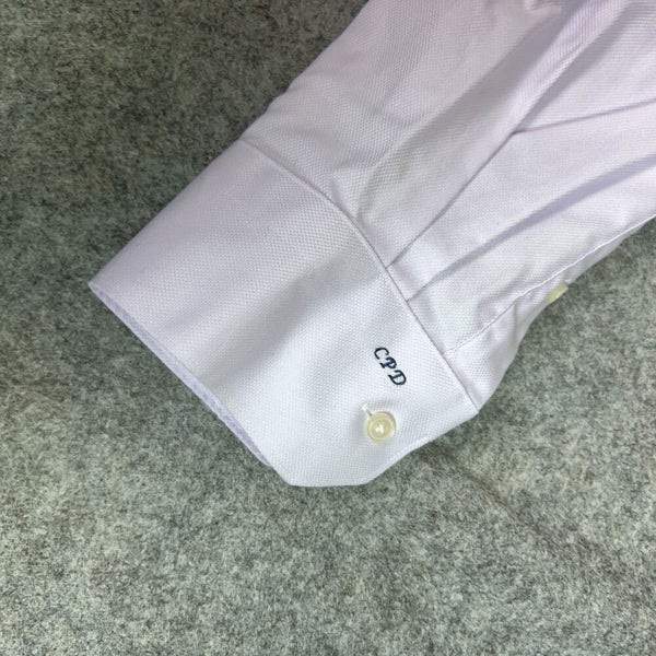 Suit Supply Mens Shirt 46 Purple Button Dress Formal Solid Traveller Formal Top