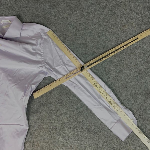 Suit Supply Mens Shirt 46 Purple Button Dress Formal Solid Traveller Formal Top