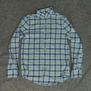Vineyard Vines Mens Shirt Extra Small Blue White Plaid Button Slim Longshore Top