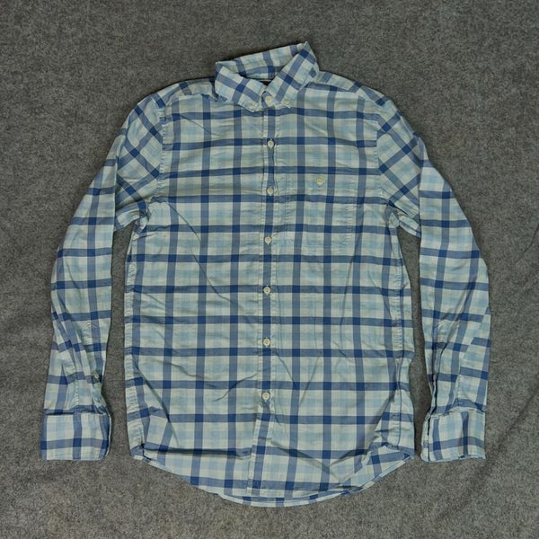 Vineyard Vines Mens Shirt Extra Small Blue White Plaid Button Slim Longshore Top