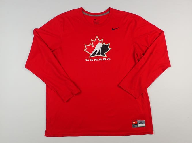 Team Canada Men's Nike Dri Fit Long Sleeve Shirt XL Pro Stock Shirt