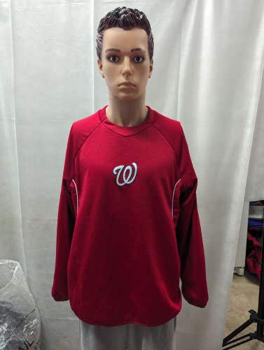 Team Issued Washington Nationals Majestic Pullover Jacket L MLB