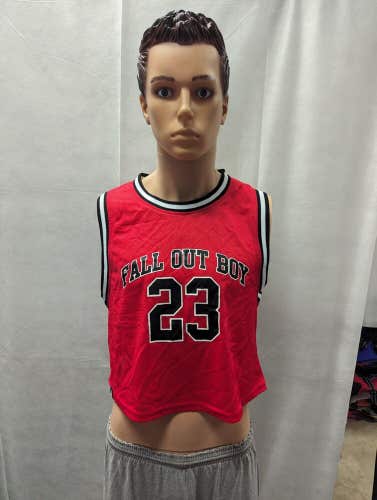 Fall Out Boys Immortal #23 Tour Band Cropped Tank Basketball Jersey Size L