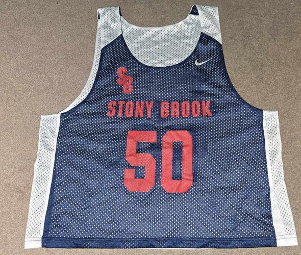Stony Brook Seawolves Lacrosse Game Worn Used Practice Jersey Pinnie L/XL