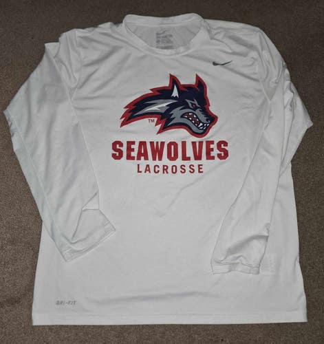 Stony Brook Seawolves Lacrosse Team issued Nike Long Sleeve Training Shirt Large