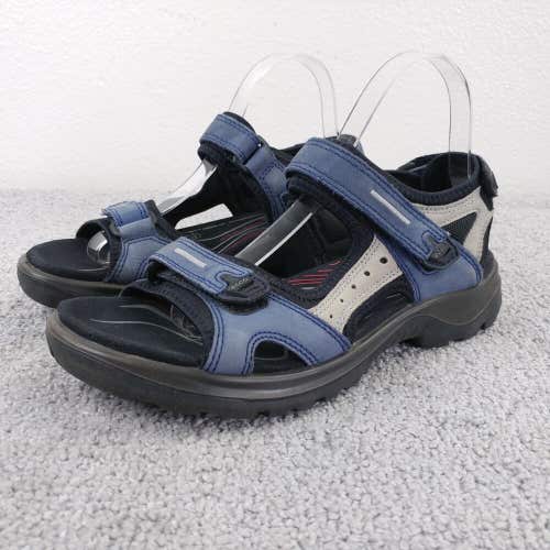 ECCO Yucatan Sport Sandals Womens 40 EU Summer Comfort Shoes Black Blue Leather